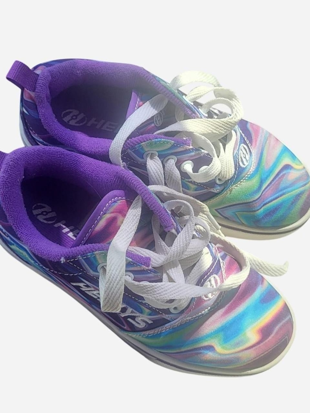 Heelys Kids Rainbow Tie-Dye Sneakers with Purple Trim